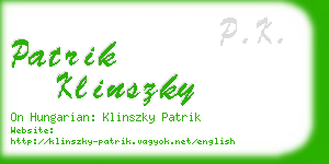 patrik klinszky business card